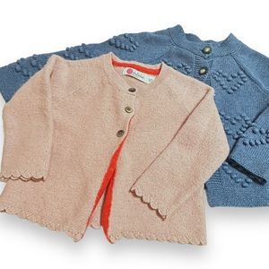 🧶 🐑 Mini Baby Boden Bundle of Two Cardigan Baby Sweaters 12-18 mo 🐑 🧶